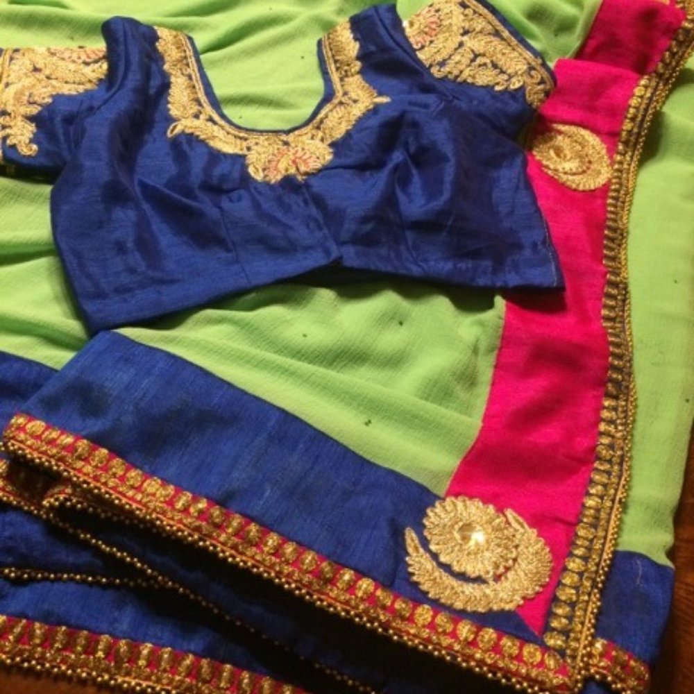 Indian/Bollywood/Pakistani Saree, Stitched Blouse